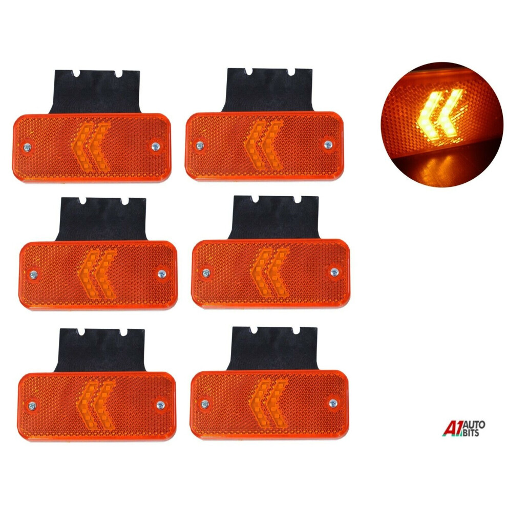 Six LED Arrow Side Orange Marker Lights 12/24V Trailer Bus Truck Lorry Chassis-image-OPC-P67GQYT-NEW