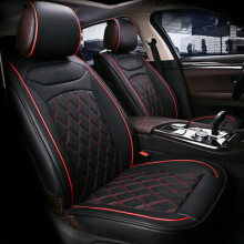Mini Cooper Front Seat Covers Black With Red PU Leather