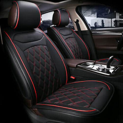 Mini Cooper Front Seat Covers Black With Red PU Leather