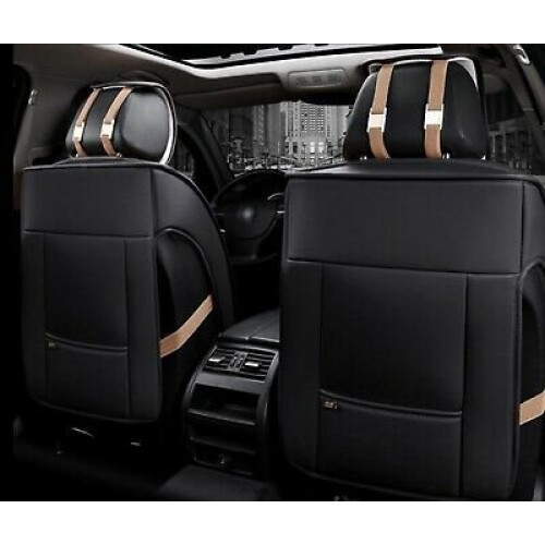 Mini Cooper Front Seat Covers Black With Red PU Leather 2