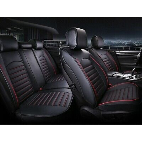 Deluxe Black PU Leather Full Set Seat Covers For Vw Golf Polo Passat Jetta