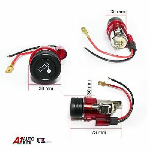 UNIVERSAL Red 12v Auxilary Car Cigarette Lighter Kit Cig Socket & plug Aux NEW 2