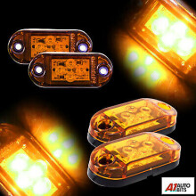 2x 24v Led Amber Orange Side Marker Lights Indicator Trailer Truck Lorry Trailer