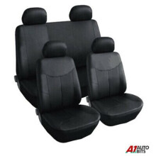 Universal Black Heavy Duty Leather Look Car Seat Covers Set New