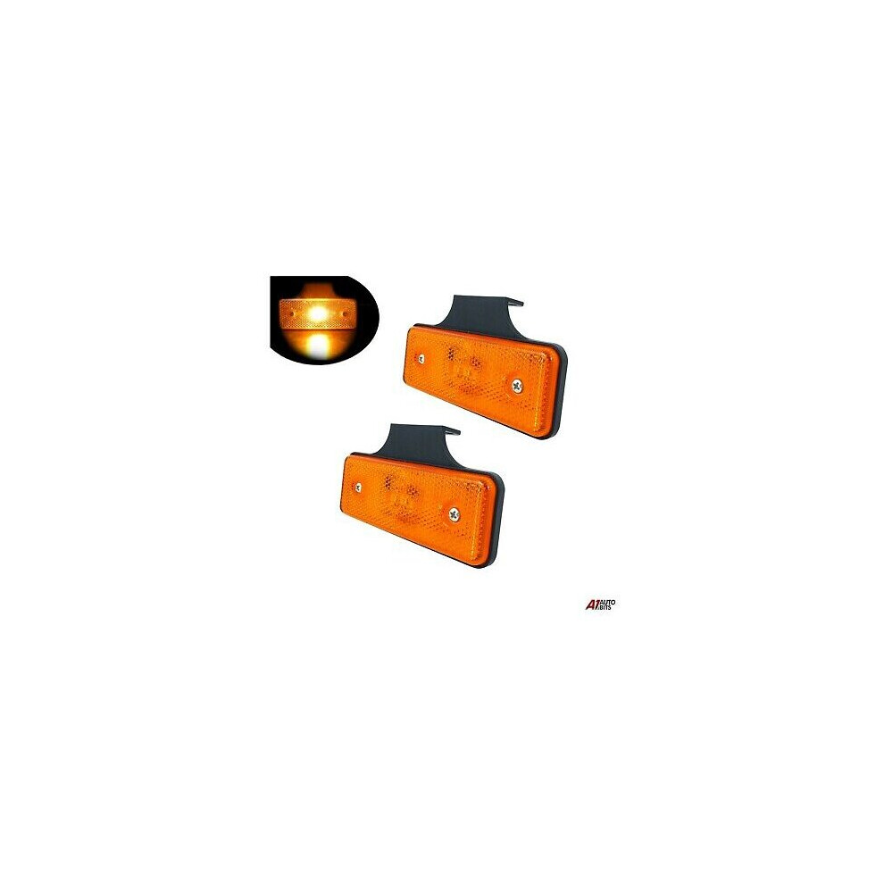 2x Position 2 Led Amber Orange Marker Lights Side Lamp Indicator 12v 24v E9 Mark-image-OPC-P67GSDM-NEW