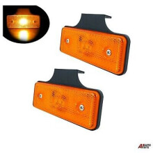 High Quality 2x Amber Side Marker Reflector Lights 12v/24v Lorry Van Bus Truck