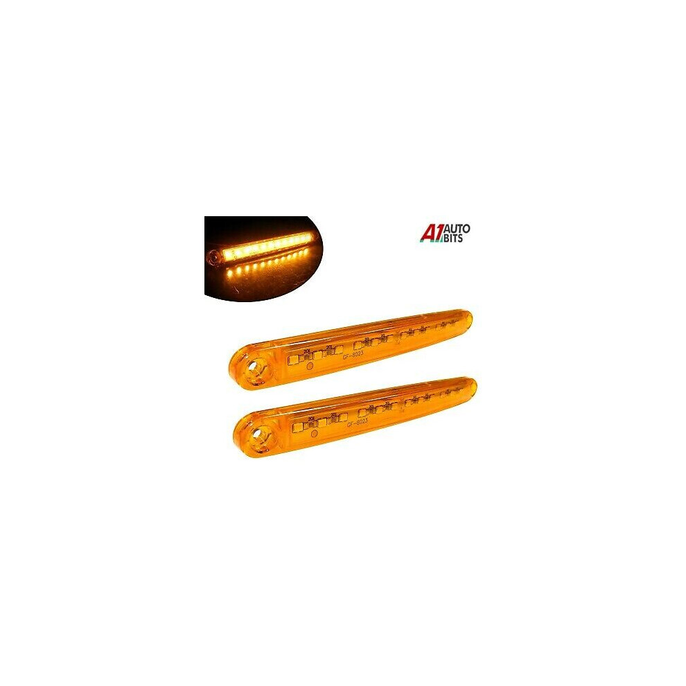 2 Extra Long 6.3Â 24v Amber Led Side Position Marker Lights For Man Daf Scania-image-OPC-P67GSJR-NEW