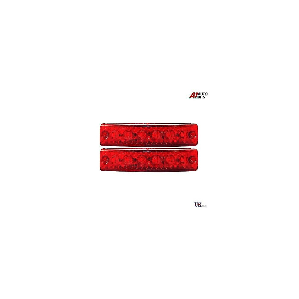 2 X LED Side Red Lights 12V 6 Front Marker Indicators Lamp Truck Trailer-image-OPC-P67GSQ8-NEW