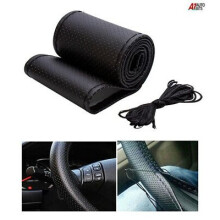 Car Auto Steering Wheel Cover DIY Universal Pu Leather 38cm 15'' Perforated