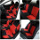 PROTECTIVE CAR SEAT COVERS PROTECTORS FABRIC UNIVERSAL SET IN RED BLACK 3