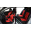 PROTECTIVE CAR SEAT COVERS PROTECTORS FABRIC UNIVERSAL SET IN RED BLACK 4