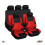 PROTECTIVE CAR SEAT COVERS PROTECTORS FABRIC UNIVERSAL SET IN RED BLACK 2