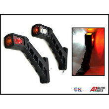 2 X Led Side Marker Lights Stalk Outline Lamp Indicator Trailer Truck 12/24v