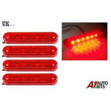 4X Led 12V 24V Side Red Rear Tail Side Marker Lamps Lights Truck Lorry Outline