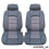 UNIVERSAL PREMIUM GREY BLACK Car Seat Cover Cushion Pair 1