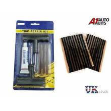 TUBELESS TYRE REPAIR PUNCTURE KIT TOOL PLUG SET CAR BIKE QUAD + 23 STRIPS NEW