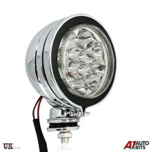 LED Chrome Spot Fog Light Lamp For Honda Suzuki BMW KTM Motorcycle Scooter ATV