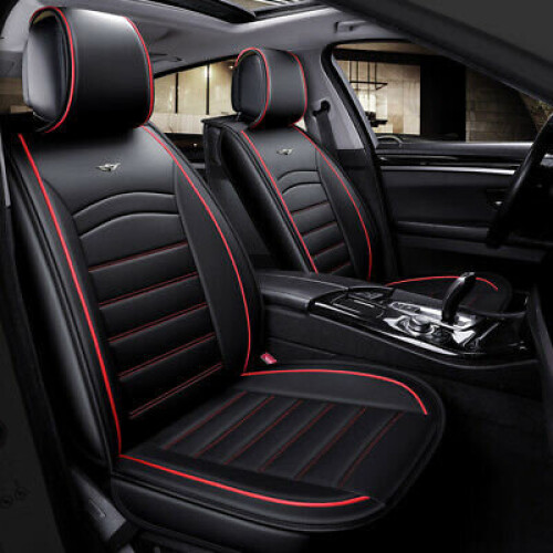 Deluxe Black PU Leather Front Seat Covers Padded For Citroen C3 C4 C5 DS3 DS4