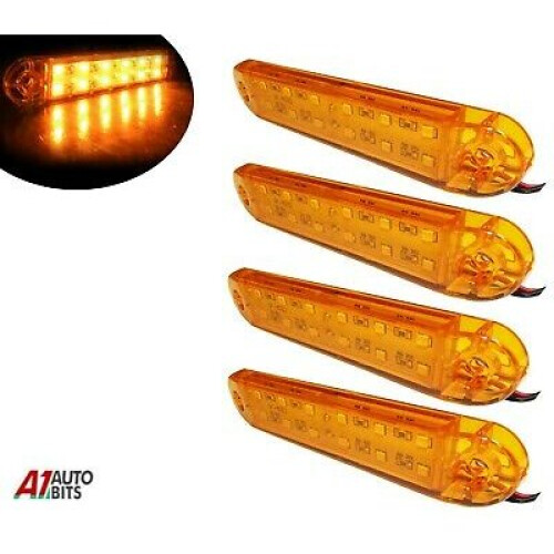 4 LED Amber Side Marker Lamps for Scania 5 6 Series P R Cabs G T S Trucks - Warning Light Set 4 LED Amber Side Marker Lamps for Scania 5 6 Series P R Cabs G T S Trucks - Warning Light Set