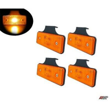 High Quality 4x Amber Side Marker Reflector Lights 12v/24v Lorry Van Bus Truck