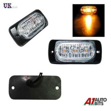 3 Led Mount Amber Strobe Flashing Light Recovery Lightbar Beacon Truck Car