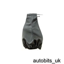 Premium Black Leather Gear Shift Gaiter Boot for Manual Cars - Universal Fit, Eco Leather, Black Stitching