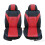 Vauxhall Combo - Heavy Duty Red Black Leatherette Van Seat Covers - 2 x Front 3