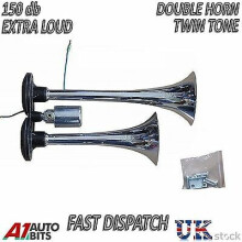 Dual / Double Trumpet Air Horn 12 V 150dB Car Truck RV Train Boat Loud