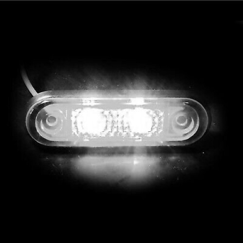 4x 12v 2 led White Front Side Markers Indicator Lamps Lights Trailer Lorry 2