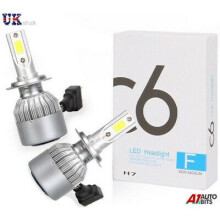 2pcs 72W 7600LM H7 LED COB Car Headlight Conversion Kit Lamp Bulbs 6000K White
