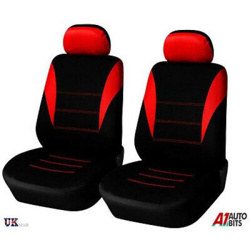 For Vw Transporter T4 92-03 Fabric Front Red-Black 1+1 Seat Covers