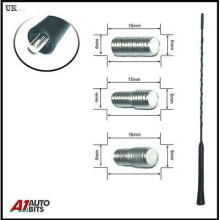 BLACK FLEXIBLE CAR AERIAL BEE STING MAST ANTENNA ARIAL RADIO AM FM ROOF 16" NEW