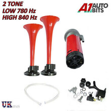 12V Double Trumpet Air Horn Compressor Kit Super Loud Train Car Truck Boat 150db