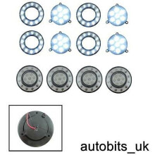 4 X REAR TAIL REVERSE WHITE SMD 7 LED LIGHTS INNER OUTER RING 12V TRUCK TRAILER