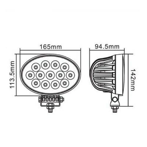 2x Professional Oval 65w Led Work Lights Lamps Flood Beam Digger Tractor Digger 2