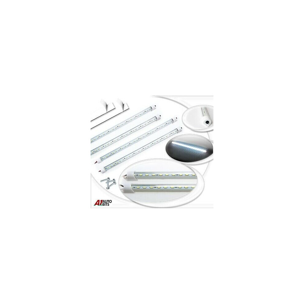 4X 24 Led 12v Lights Strip Bar Under Kitched Cabinet Linkable Tubed 325mm