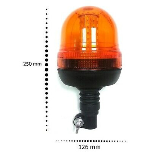 60 LED SPINNING FLASH AMBER ORANGE WARNING SIGNAL BEACON LIGHT LAMP TRACTOR 2