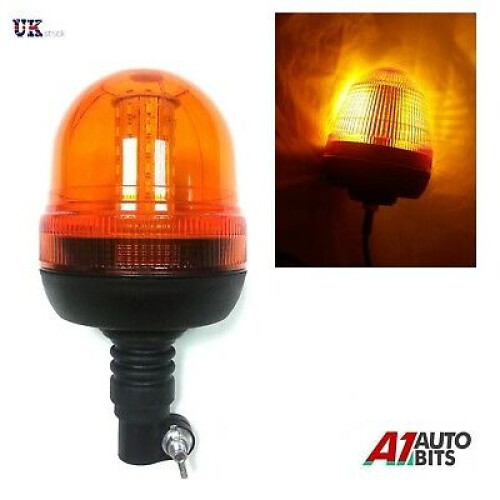 60 LED SPINNING FLASH AMBER ORANGE WARNING SIGNAL BEACON LIGHT LAMP TRACTOR