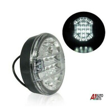 Led Round Rear White Clear Reverse Light Lamp For Tractor Trailer 12-24v 5.59"