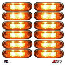 12x Flush Led Amber Orange Marker 24v For Kelsa Bars Scania Man Daf Volvo Iveco