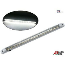 12v Led Tube Strip Light Caravan Motorhome 40cm 18 Cool White Led's Switched