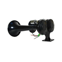 24V Diesel Train Air Horn Black For HGV Truck Lorry Man Daf Scania 170dB