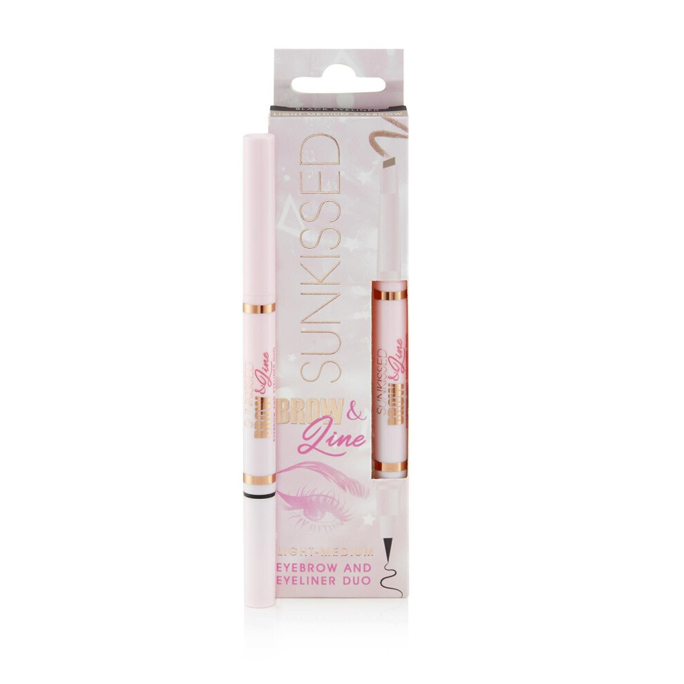 Sunkissed Light Brow & Line Eyebrow And Eyeliner Duo - Medium - 0.3G Brow Pencil And 0.8Ml Eyeliner Liquid