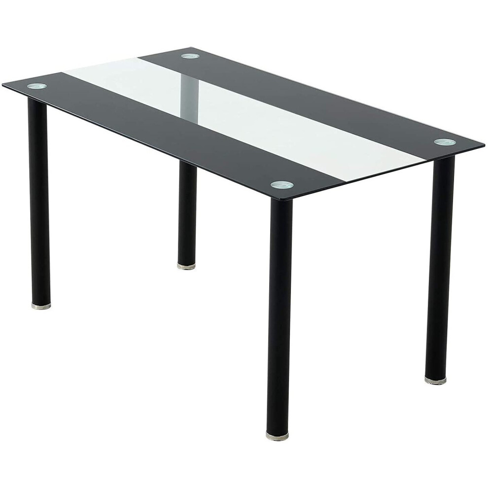 KOSY KOALA STUNNING GLASS BLACK AND CLEAR DINING TABLE (Table only,no chairs)