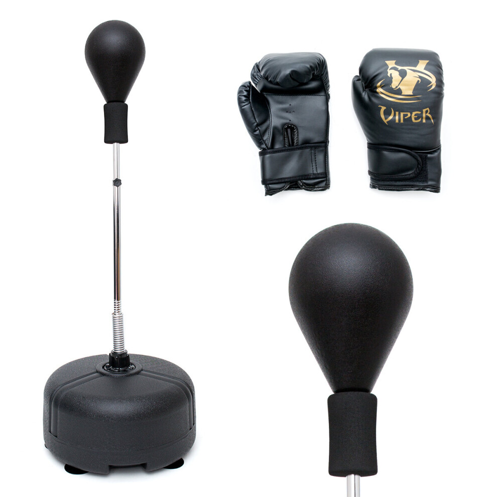 Boxing Free Standing Punch Bag Speed Ball Martial Arts Gloves Training Mma Set