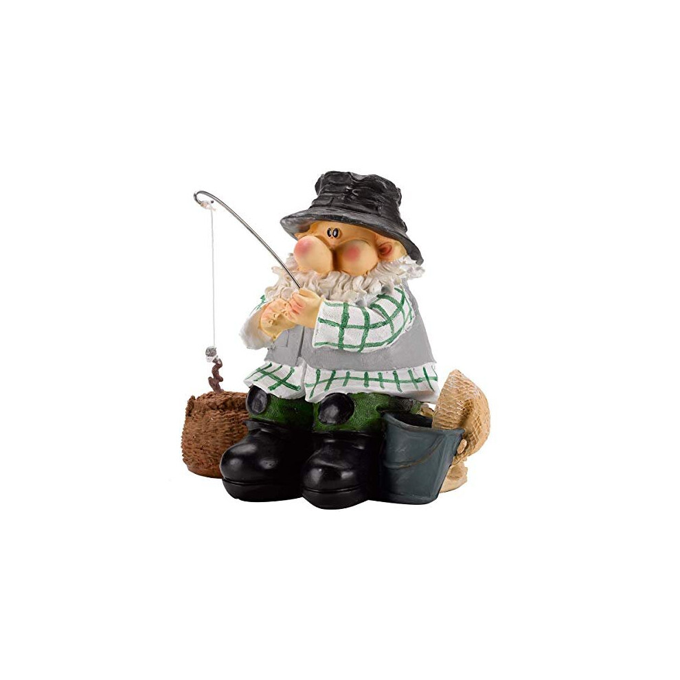 Fun Garden Ornament Wilf the Gnome Fishing ideal for pond , garden decor