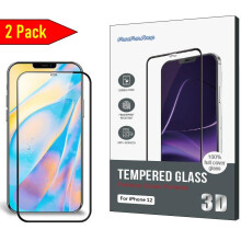 Protectores de pantalla para iPhone 12 12 Pro 2X Vidrio templado de cubierta completa