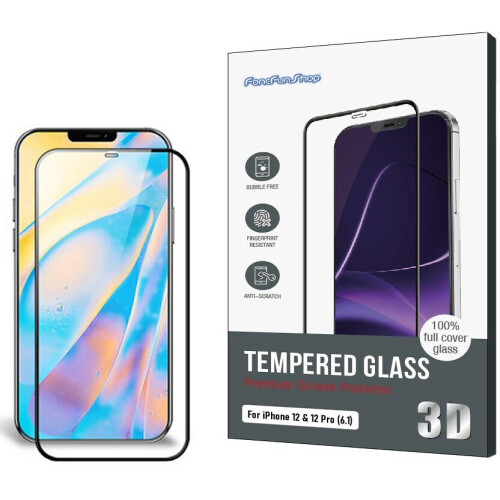 For iPhone 12/12 Pro (6.1) - Full Cover 3D Guard Tempered Glass Screen Protector