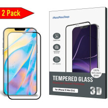 For iPhone 12 Mini (5.4) - 2 X Full Cover 3D Tempered Glass Screen Protectors