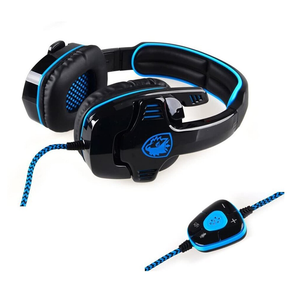 SADES SA-901 7.1 Surround Sound Stereo Pro PC USB Over-Ear Gaming Headset Headphone with Mic Volume Control Bass Headband